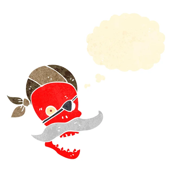 Retro cartoon funny red skull — Stock Vector