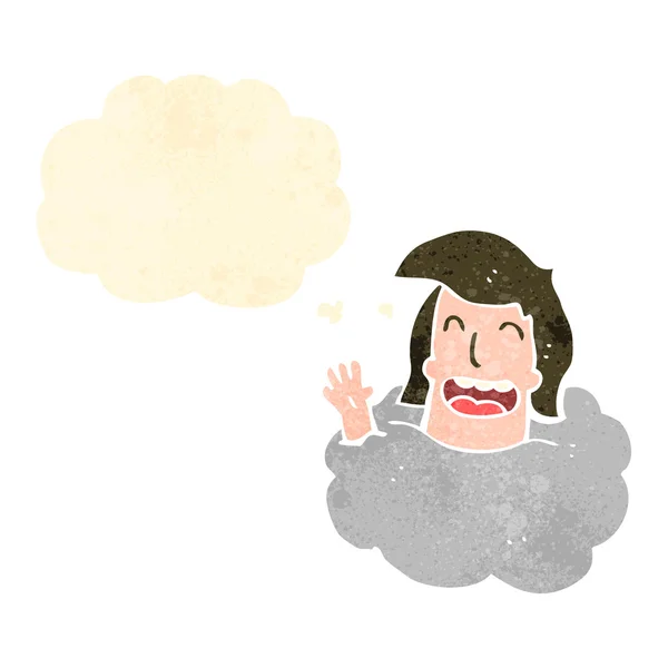Man with head in clouds cartoon — Stock Vector