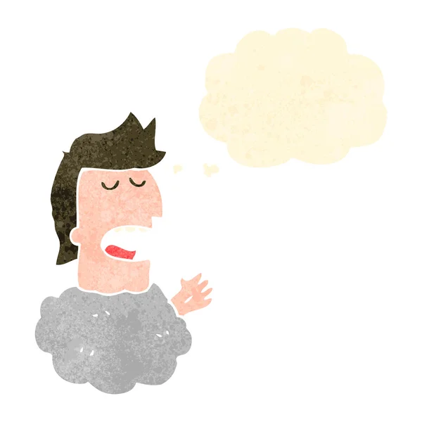 雲の漫画の頭を持つ男 — ストックベクタ