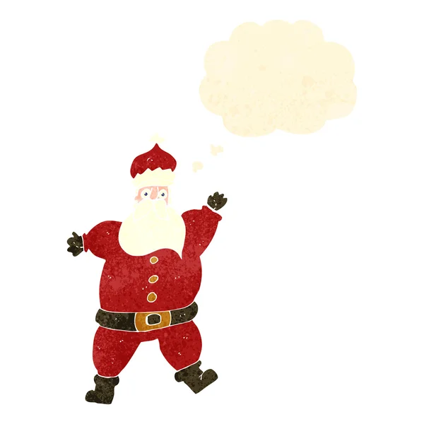 Ретро-карикатура Санта-Клауса с мыльным пузырем — стоковый вектор
