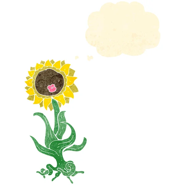 Personnage de fleur de dessin animé rétro — Image vectorielle