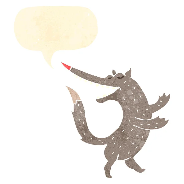 Rétro dessin animé parler loup — Image vectorielle