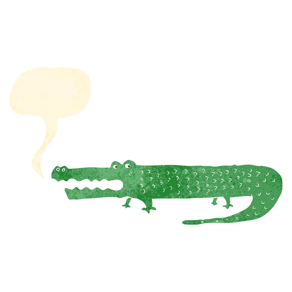 Crocodilo de desenhos animados retro — Vetor de Stock