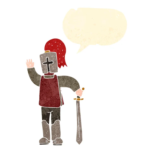 Eski karikatür Orta Çağ Şövalyesi — Stok Vektör