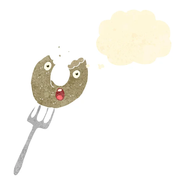 Donut dessin animé rétro — Image vectorielle