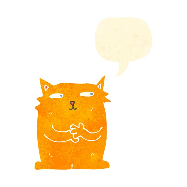 Retro Cartoon Katze mit Sprechblase — Stockvektor