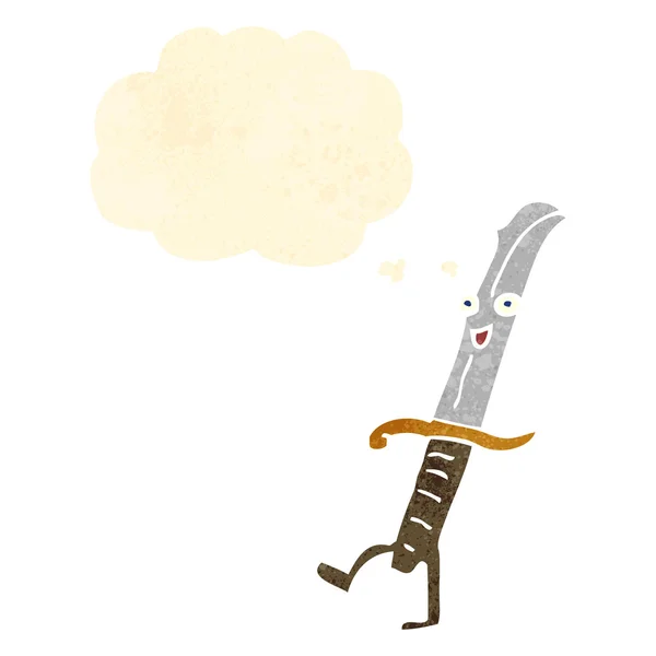 Retro karikatür mutlu bıçak — Stok Vektör