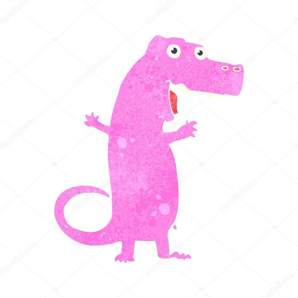 Retro cartoon crazy dinosaur