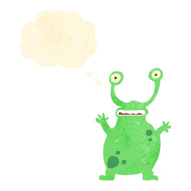 Retro karikatür yabancı düşünce balonu ile