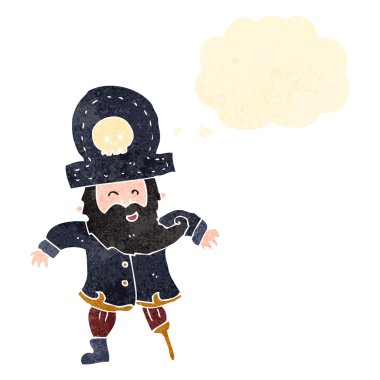 Retro karikatür korsan tahta bacak ile