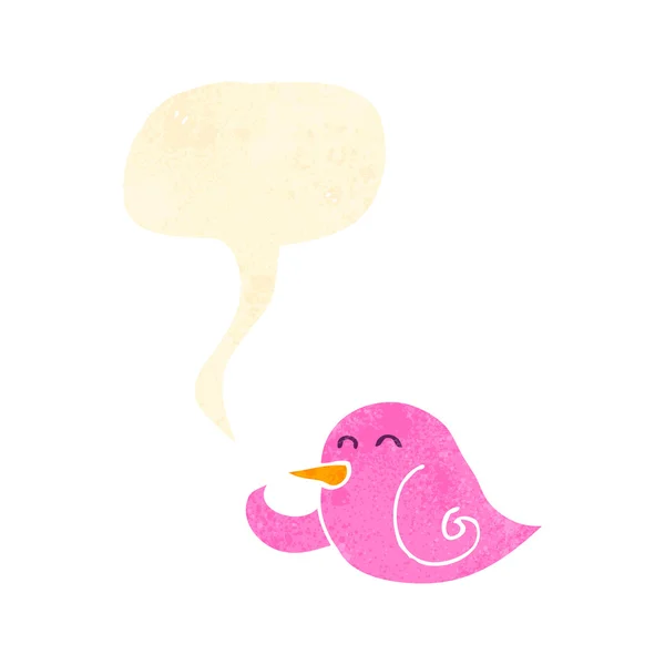 Retro dibujos animados tweeting pájaro — Archivo Imágenes Vectoriales