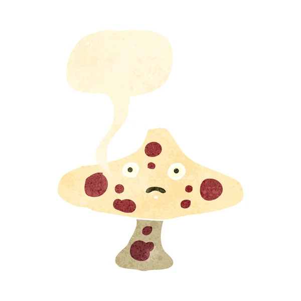 Desenhos animados retro falando toadstool — Vetor de Stock