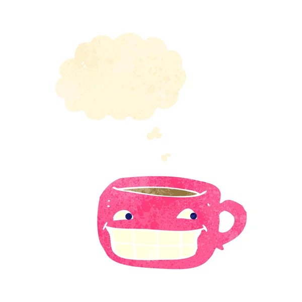 Retro cartoon grinning coffee cup — Stock Vector