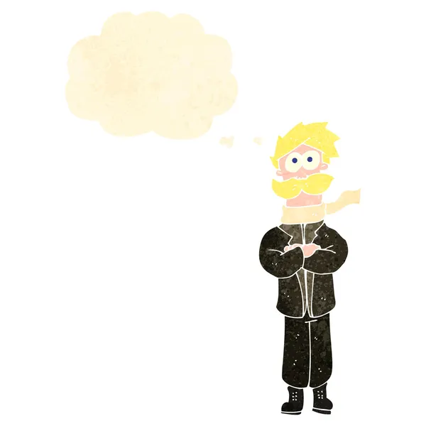 Retro kreslený blond pilotní muž — Stockový vektor