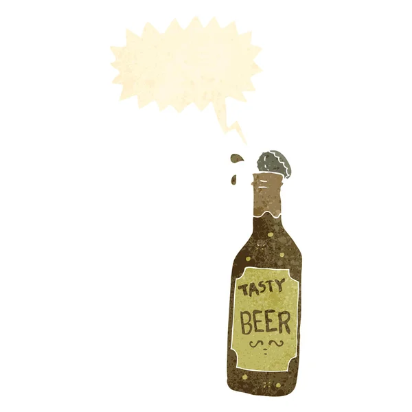 Bière savoureuse dessin animé rétro — Image vectorielle