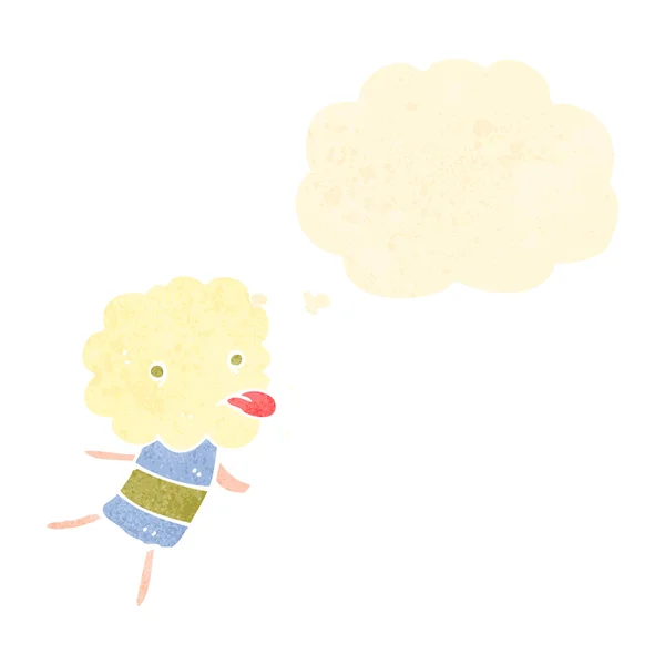Retro kreslené vtipné oblak hlava sukničkáři — Stockový vektor