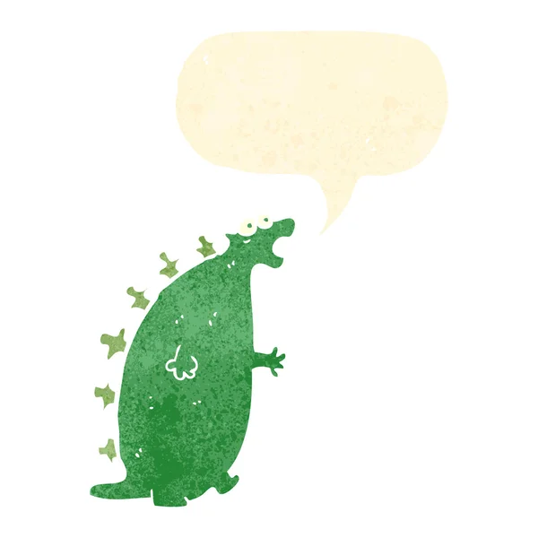 Dessin animé rétro parlant dinosaure — Image vectorielle