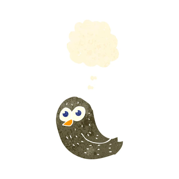 Retro cartoon bird with thought bubble — Stock Vector