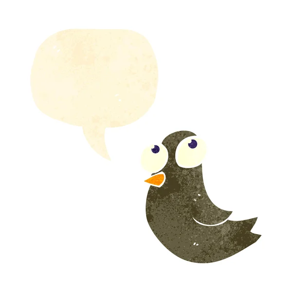 レトロな漫画鳥 — ストックベクタ