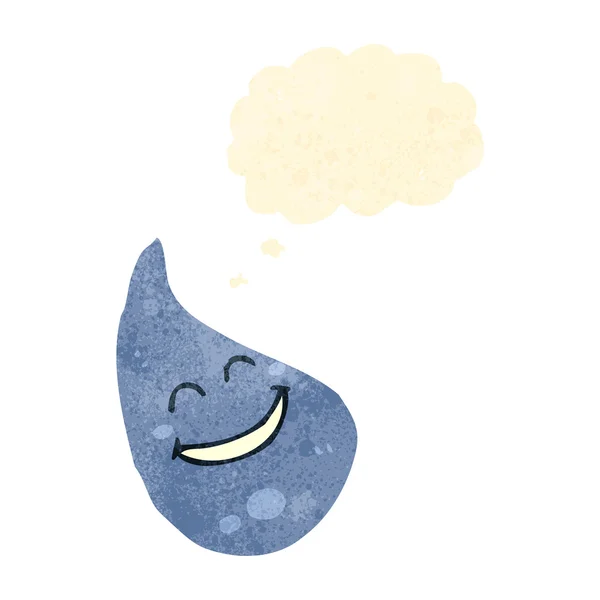 Retro kreslený dešťová kapka s myšlenkou bublina — Stockový vektor