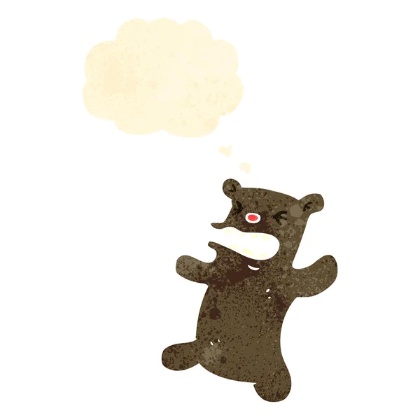 Retro dessin animé en colère petit ours — Image vectorielle