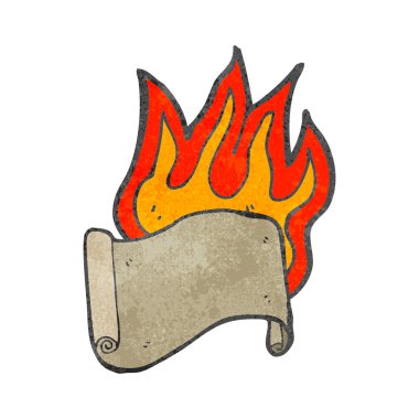 Retro karikatür yanan kaydırma