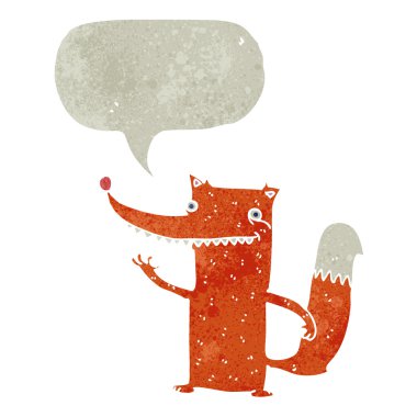 Retro karikatür zeki tilki