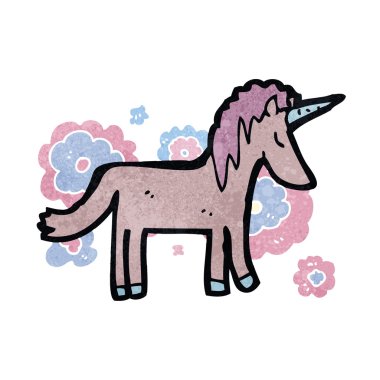 Retro karikatür unicorn