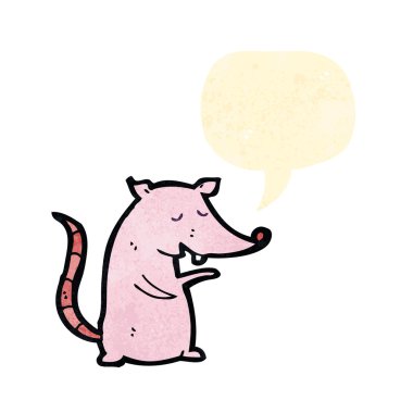 Retro karikatür pembe iri fare