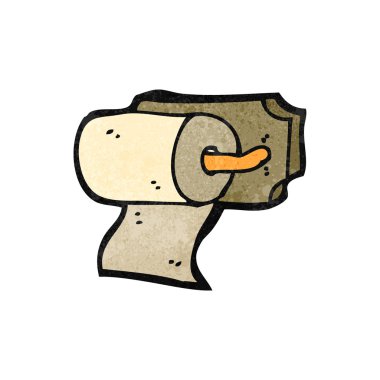 Retro karikatür tuvalet kağıdı tutucusu