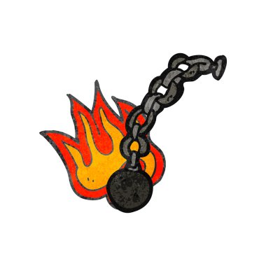 Retro karikatür top ve zincir