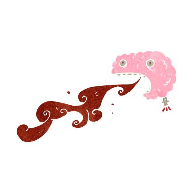 Retro karikatür brüt beyin