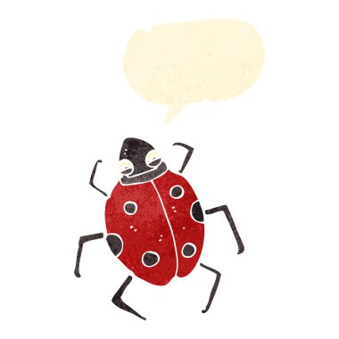 Retro karikatür uğur böceği