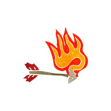 Retro karikatür alevli ok