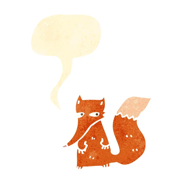 Retro cartoon fox with speech bubble — Stock Vector