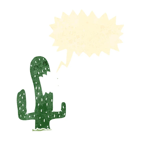 Retro cartoon cactus met tekstballon — Stockvector