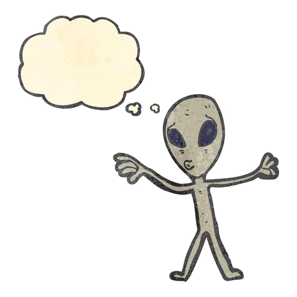 Retro cartone animato alieno — Vettoriale Stock