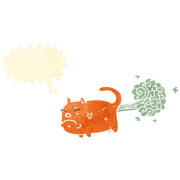 Retro cartoon farting cat — Stock Vector