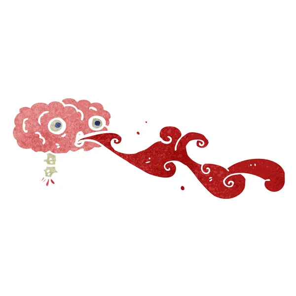 Retro dibujos animados sangre chorreando cerebro — Vector de stock