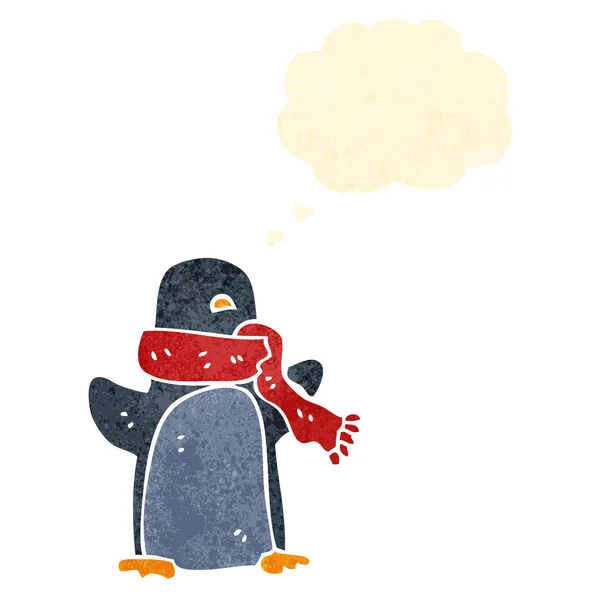 Pingouin dessin animé rétro — Image vectorielle