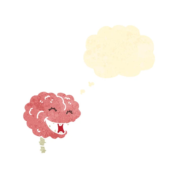 Retro kreslený smát mozku — Stockový vektor