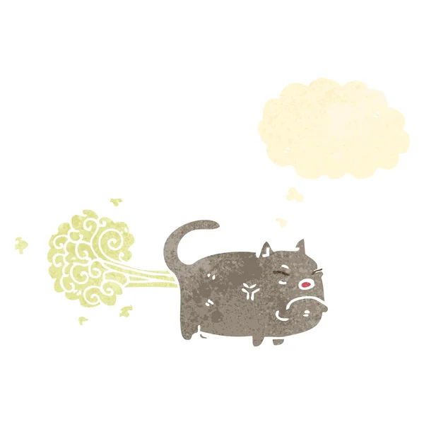 Rétro dessin animé pétant chat — Image vectorielle