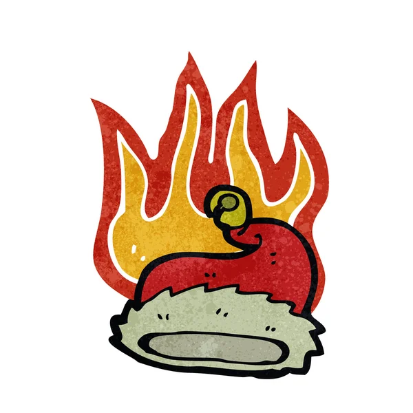 Burning santa hatt cartoon — Stock vektor