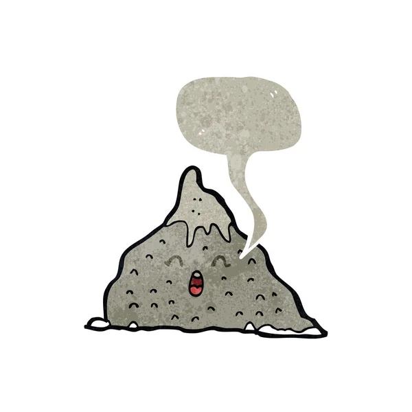 Caricature rétro parlant montagne — Image vectorielle