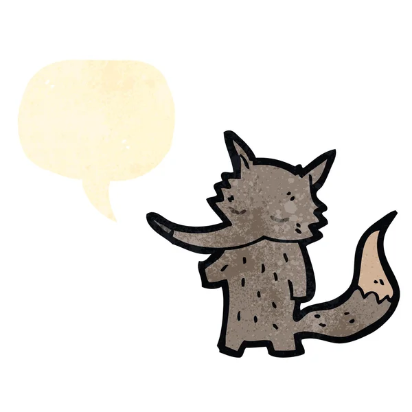 Retro cartoon cute talking wolf — Stock Vector