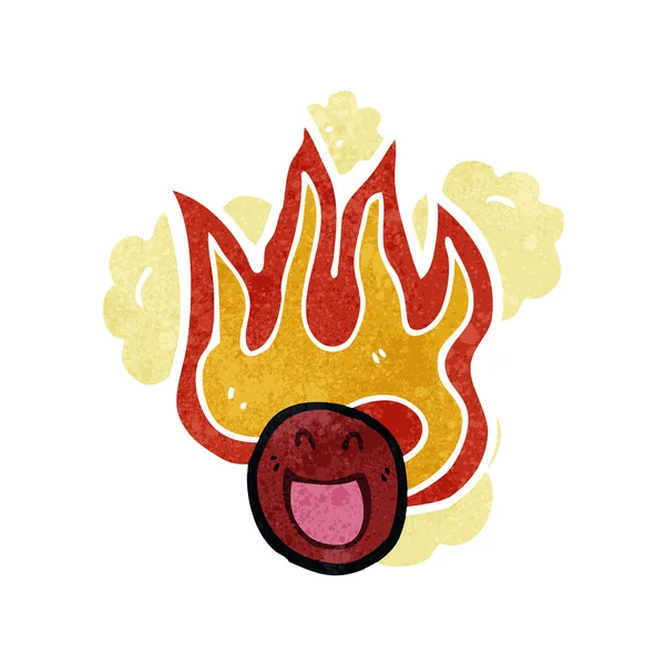 Retro fumetto fiammeggiante volto simbolo — Vettoriale Stock
