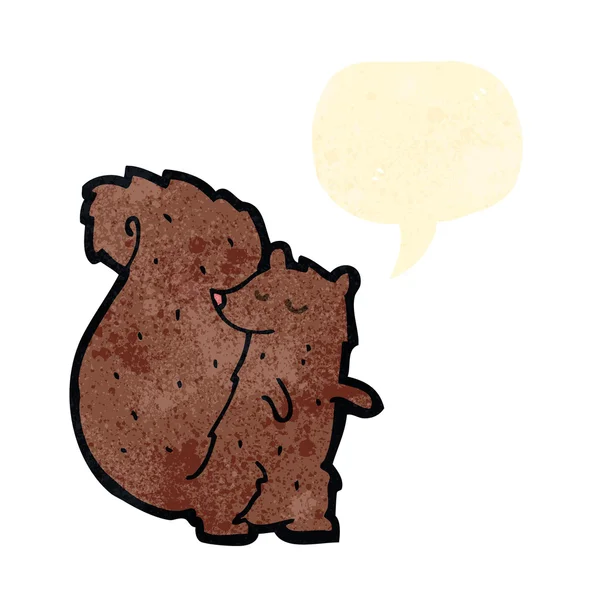 Écureuil de bande dessinée rétro avec bulle de parole — Image vectorielle