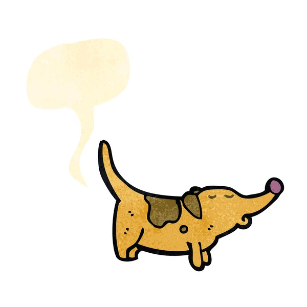 Retro desenho animado peidando cão — Vetor de Stock