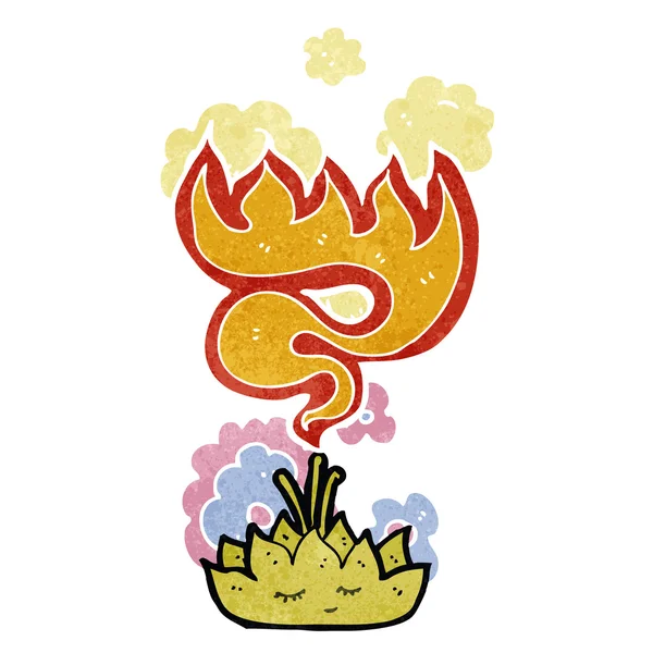 Retro dibujos animados símbolo de flor de loto mágico — Vector de stock
