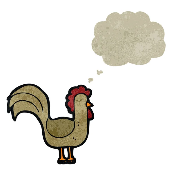 Retro kreskówka kurczak z bańki myśli — Wektor stockowy